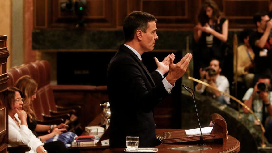 Pedro Sánchez, en la sesión de investidura.