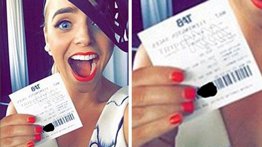 La joven australiana a la que le robaron el código de un boleto.