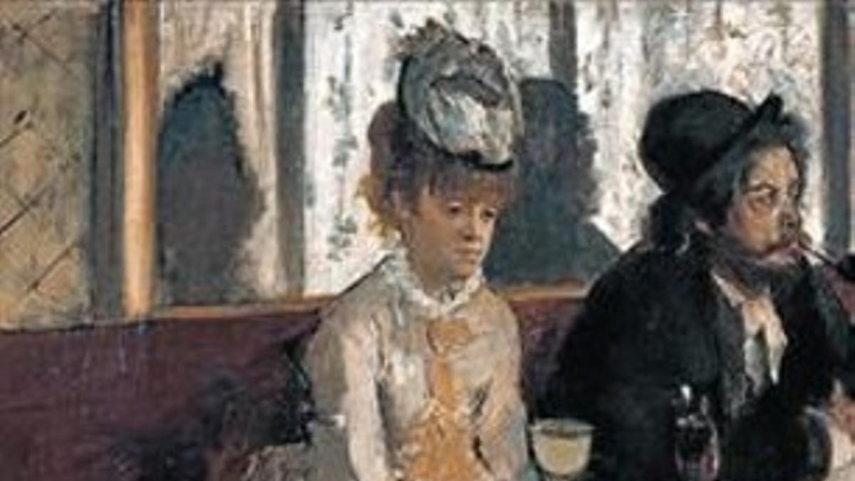 Arriba, a la izquierda, 'La absenta', de Degas.A la derecha, 'Retrato de Sebastià Junyer i Vidal', de Picasso.