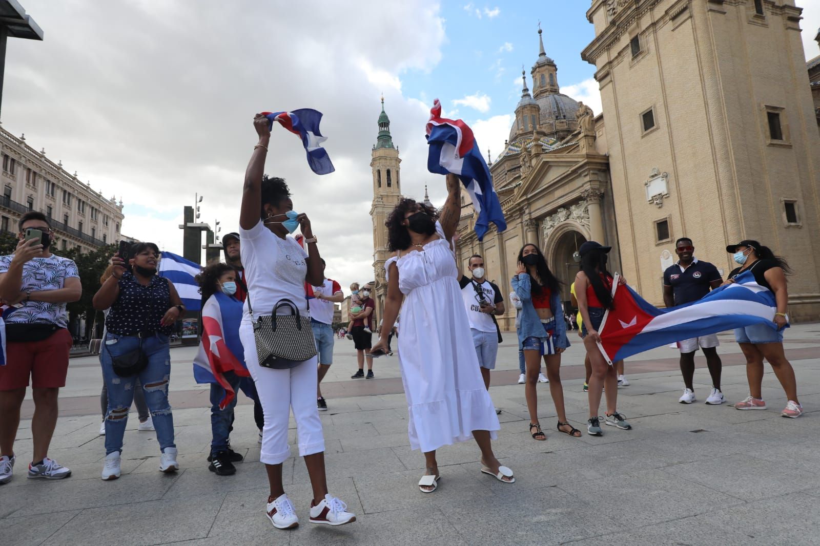 La comunidad cubana de Zaragoza se manifiesta a raíz las protestas en el país