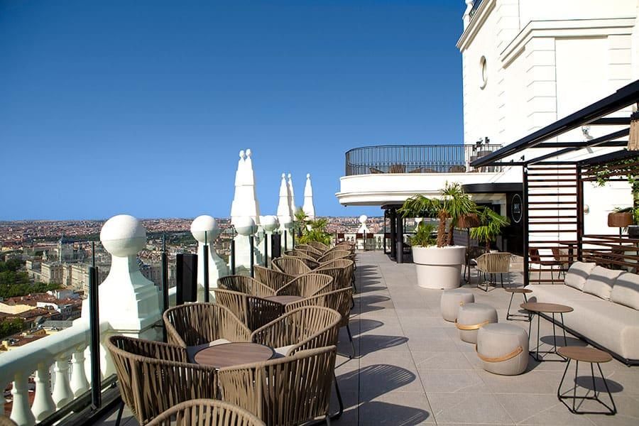 Sky Bar De Madrid al Cielo, la terraza en la azotea del Hotel Riu Plaza de España, en Madrid