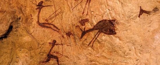 Una de las escenas de la cacería de la Cova dels Cavalls, en la Valltorta