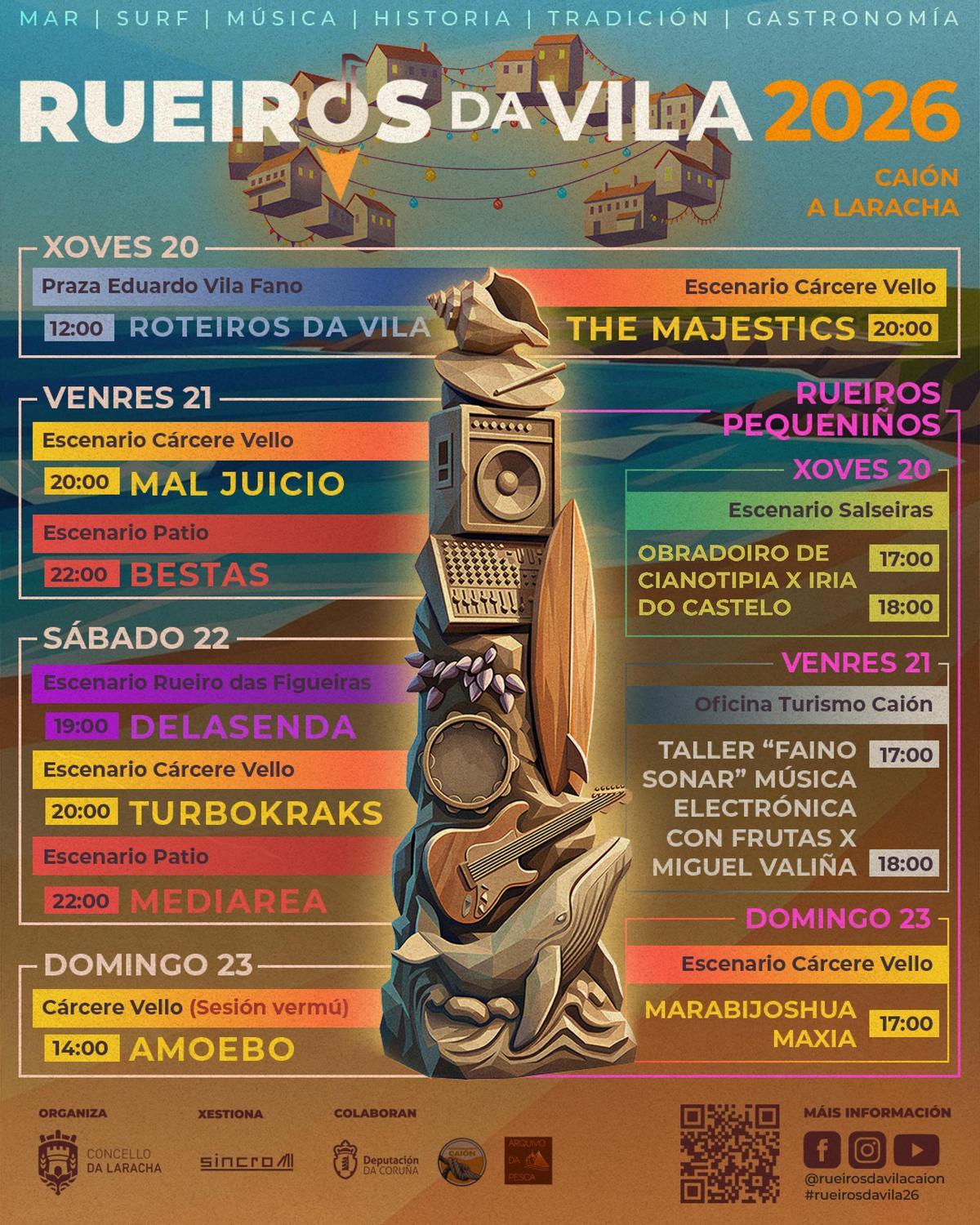 Cartel promocional do festival Ruerios da Vila 2026.
