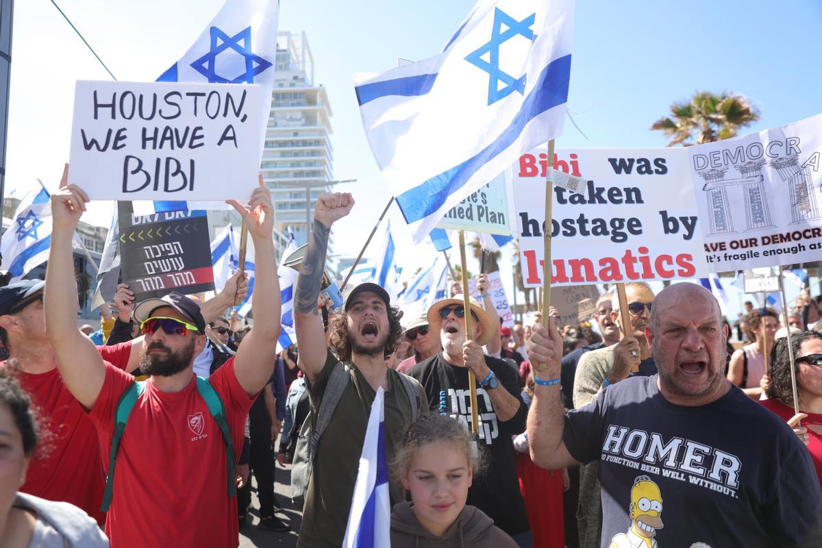 Protestas en Tel Aviv por la polémica reforma judicial del Gobierno de Netanyahu