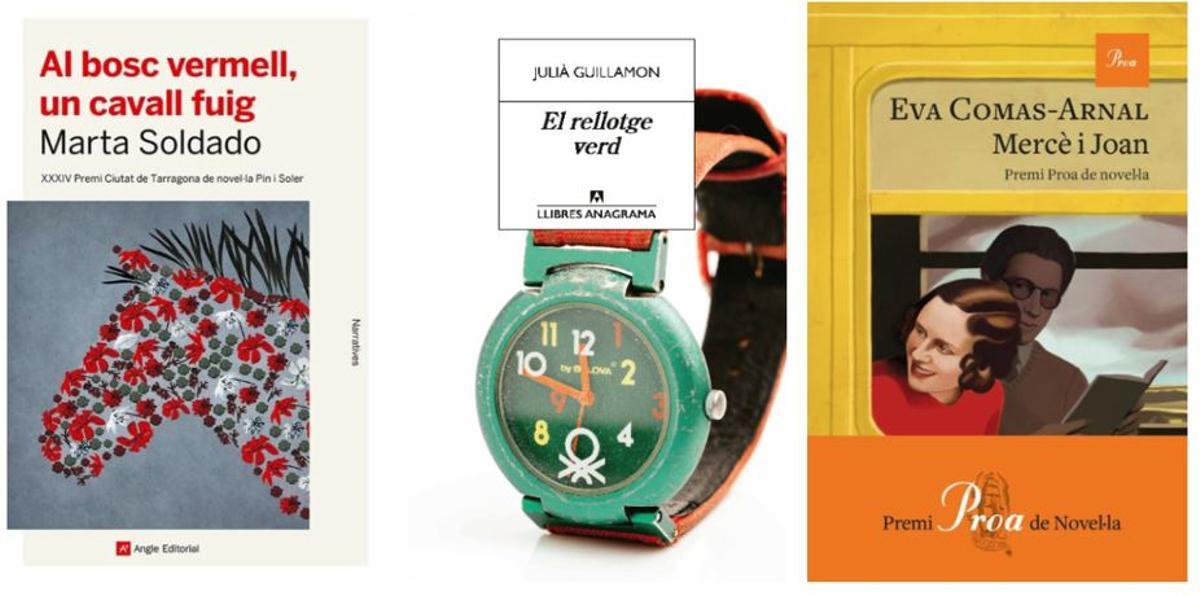 Les portades de les tres obres finalistes del premi