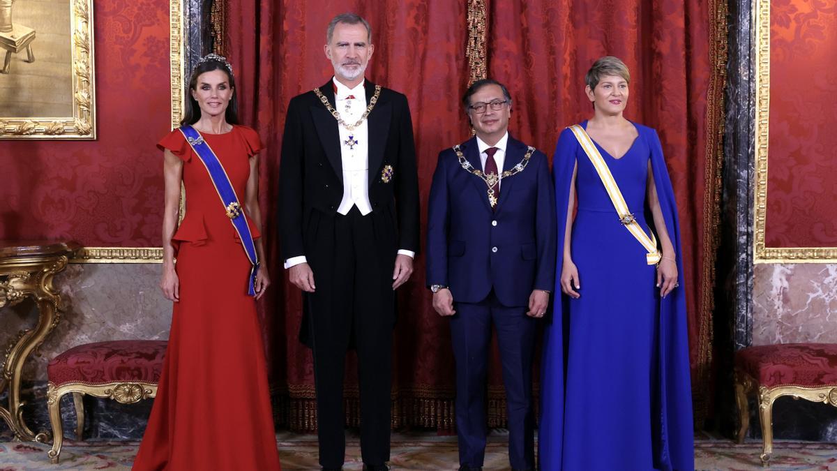 Los Reyes de España junto a al presidente de Colombia, Gustavo Petro, y la Primera Dama en la visita de Estado de 2023.