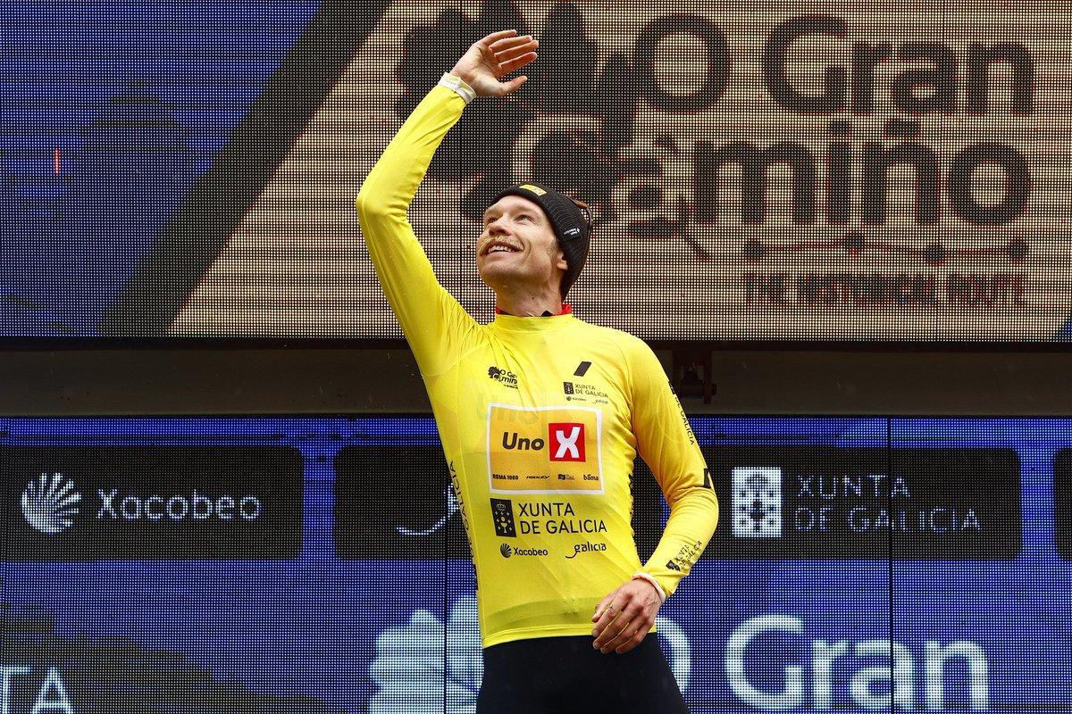 Magnus Cort, en el podio de O Gran Camiño.