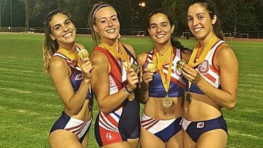 El quartet de l&#039;Avinent Manresa, campió de Catalunya dels 4x100