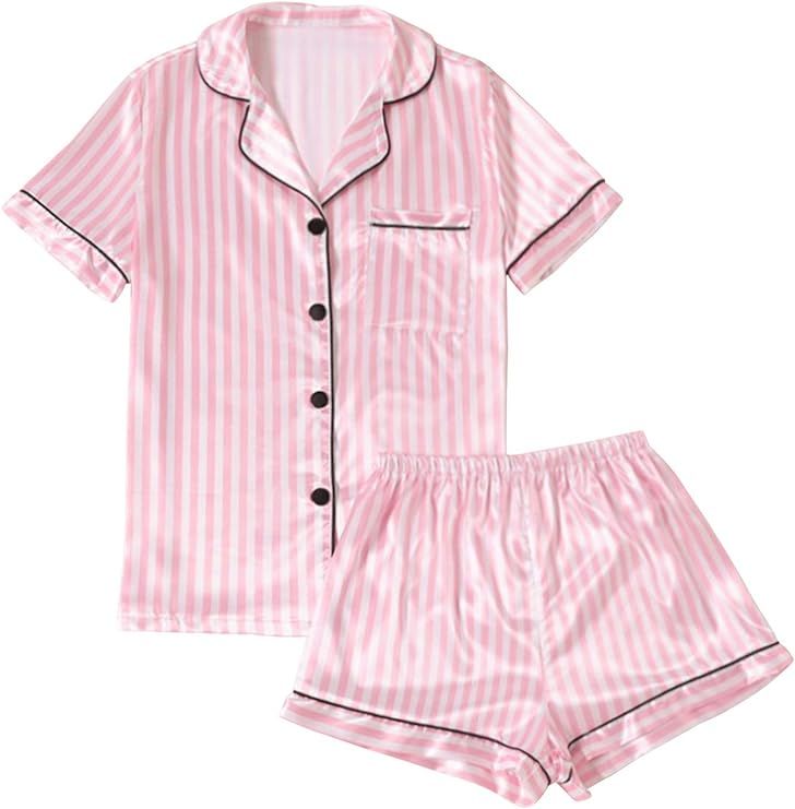 Pijama rosa de rayas