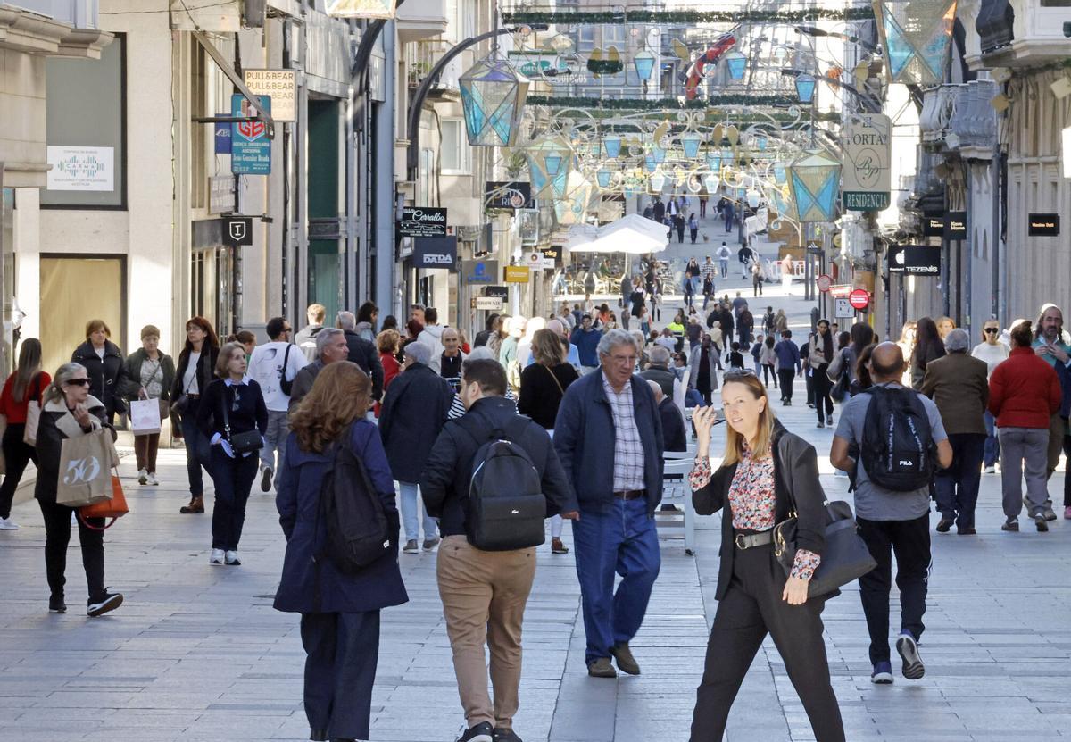 Príncipe, la principal arteria comercial de Vigo.