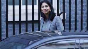 Britains Secretary of State for the Home Department Suella Braverman