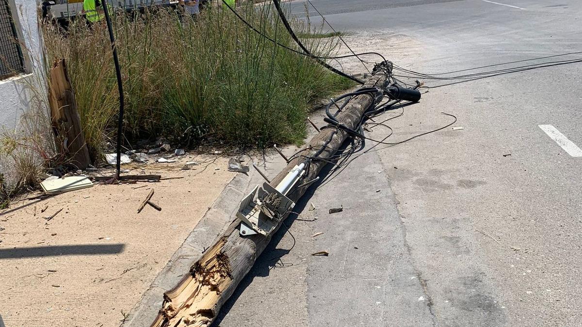 Arranca un poste y deja sin internet un polígono de Vinaròs