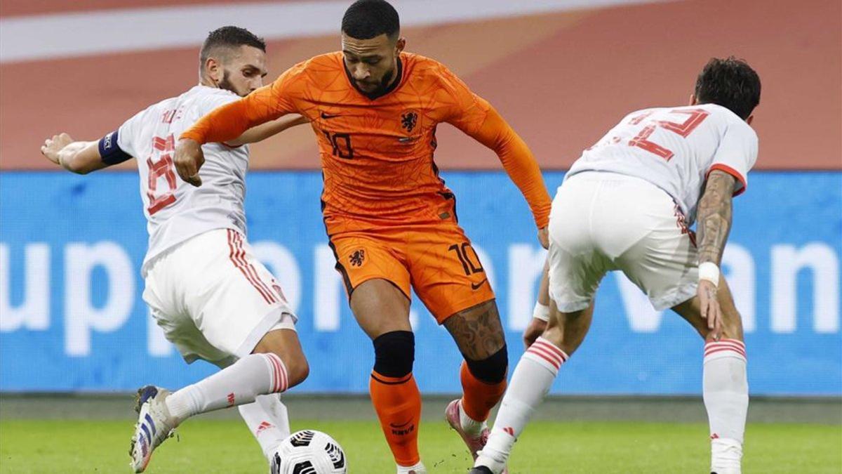 Depay, en el amistoso ante España