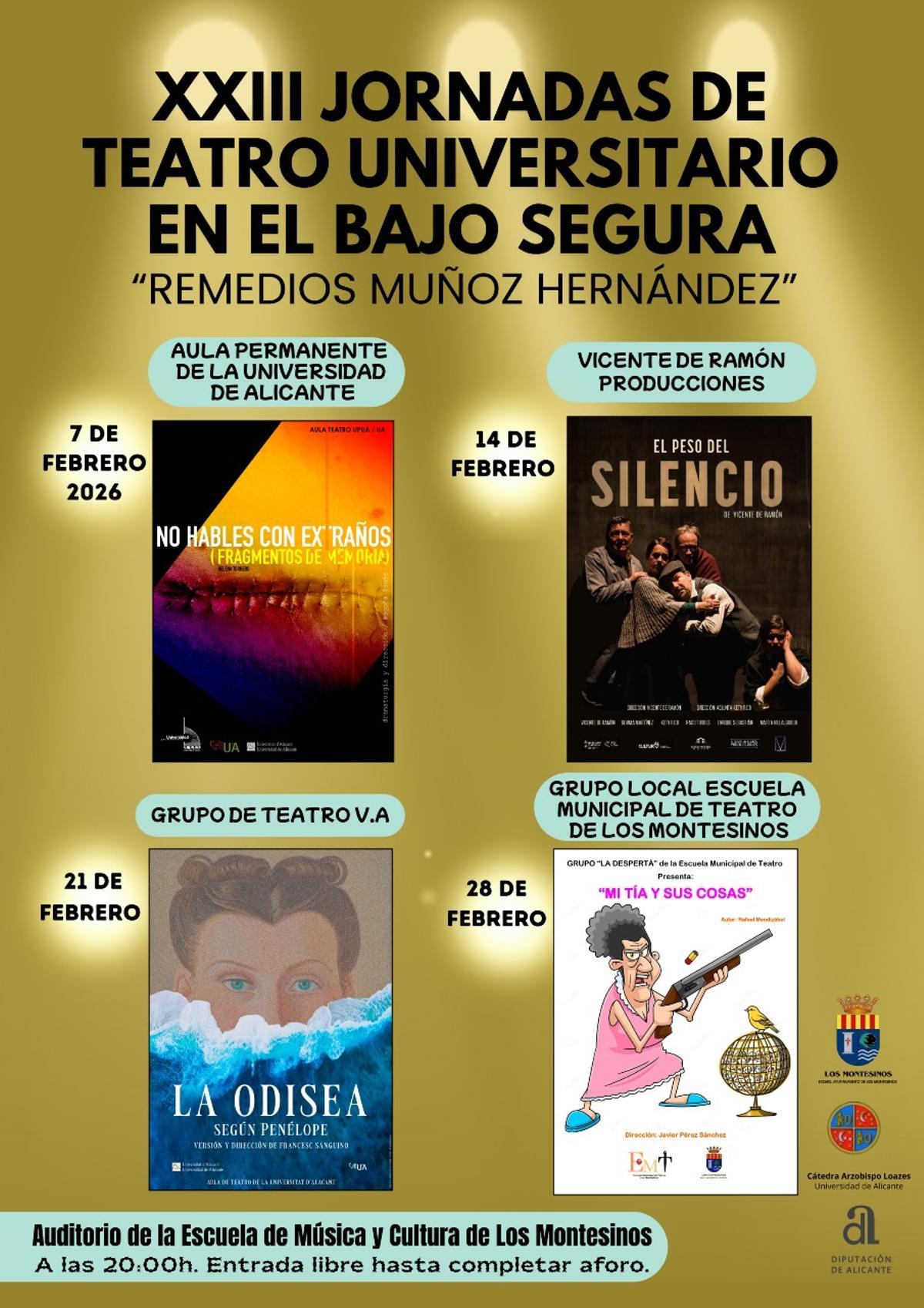 XXIII JORNADAS DE TEATRO UNIVERSIATARIO EN EL BAJO SEGURA “REMEDIOS MUÑOZ”