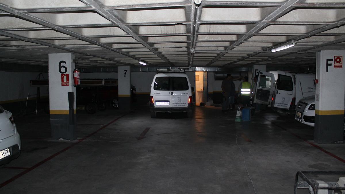 Trabajos en el interior del parking de Guadalupe