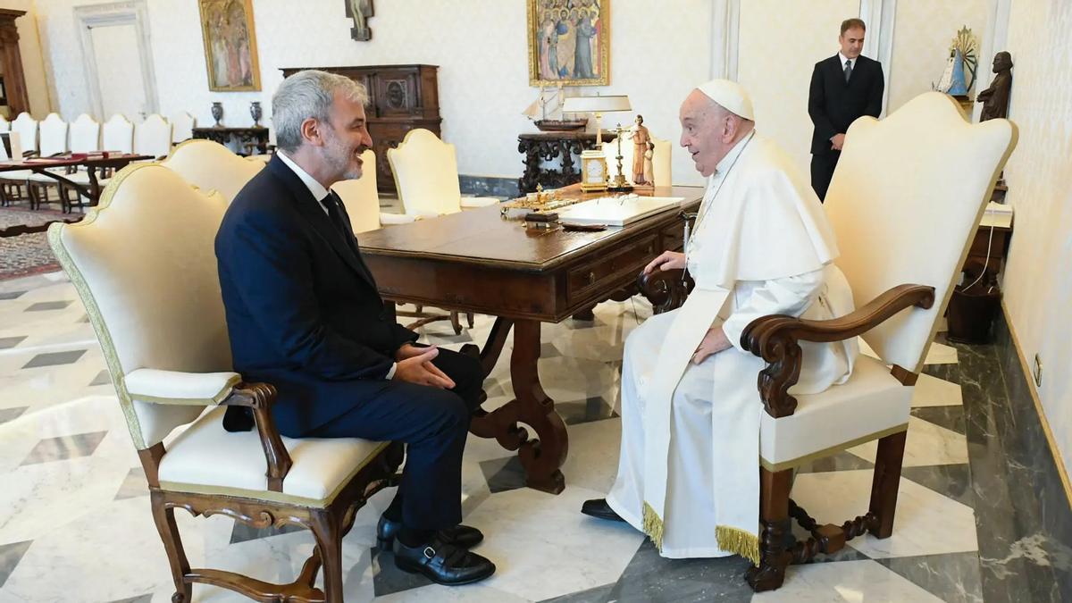 El papa Francisco recibió al alcalde de Barcelona, Jaume Collboni el 24 de agosto d 2024