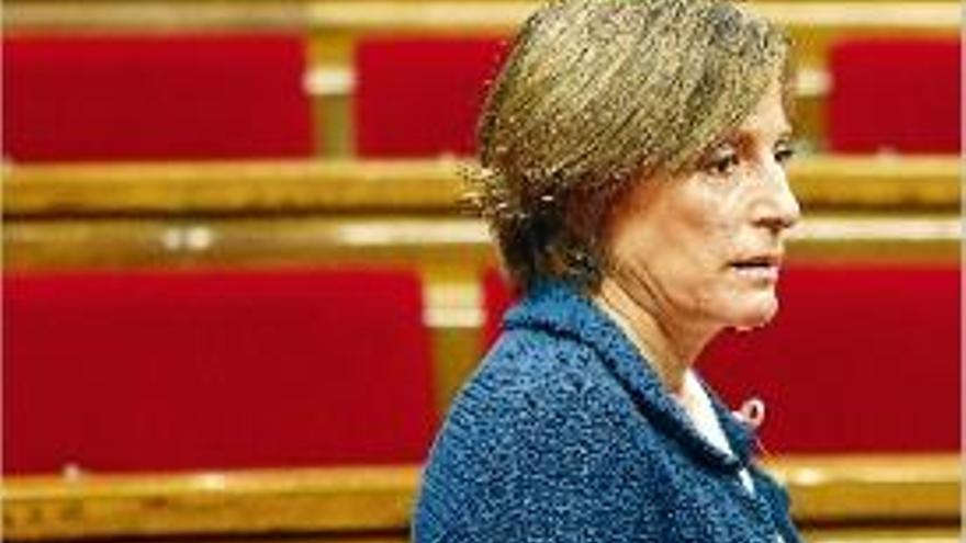 La presidenta del Parlament, Carme Forcadell, ahir a la cambra catalana.