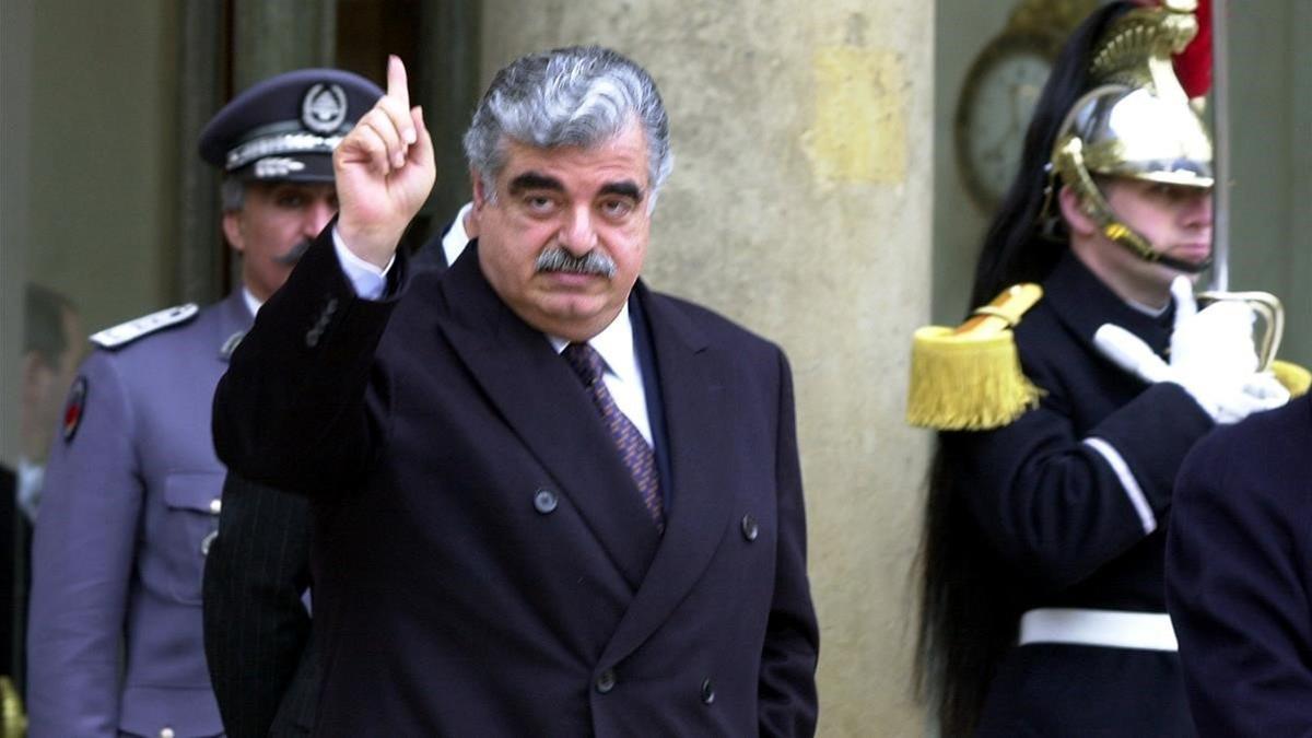 Rafic Hariri, en febrero del 2001, durante una visita oficial a París.