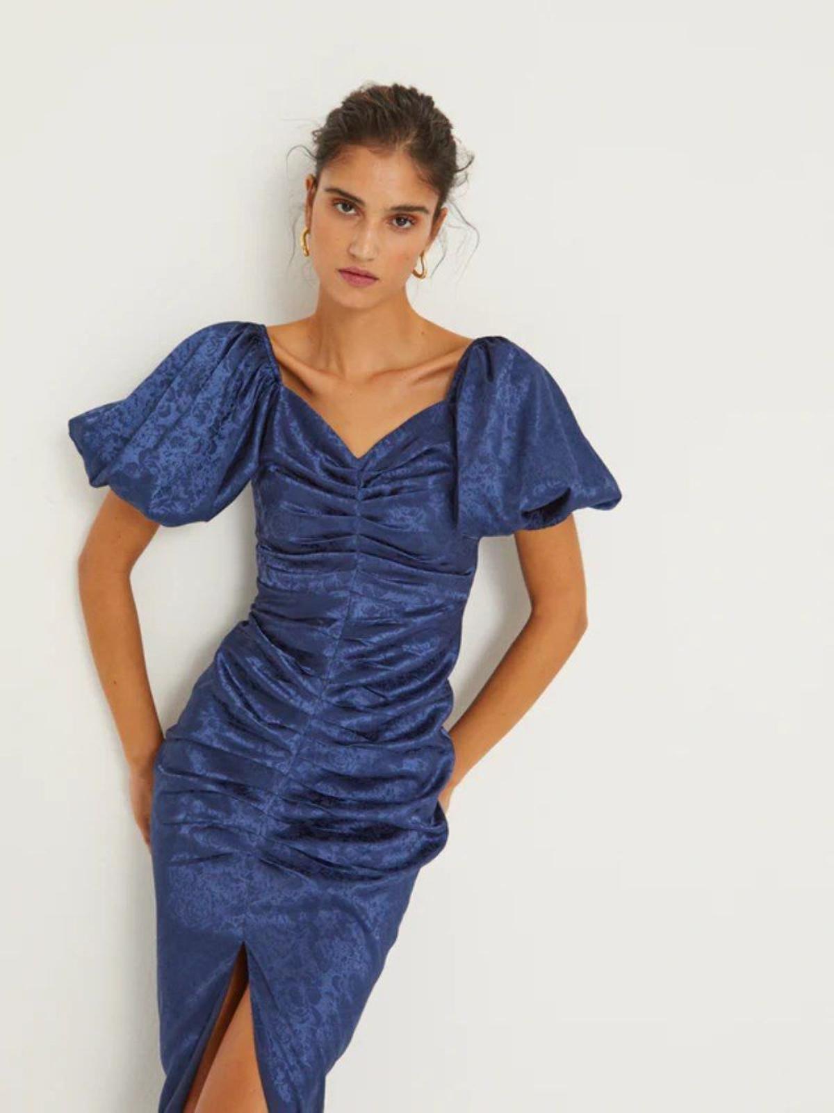 Vestido drapeado azul de Mioh