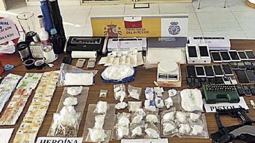 Droga intervenida a los narcotraficantes de Eivissa.