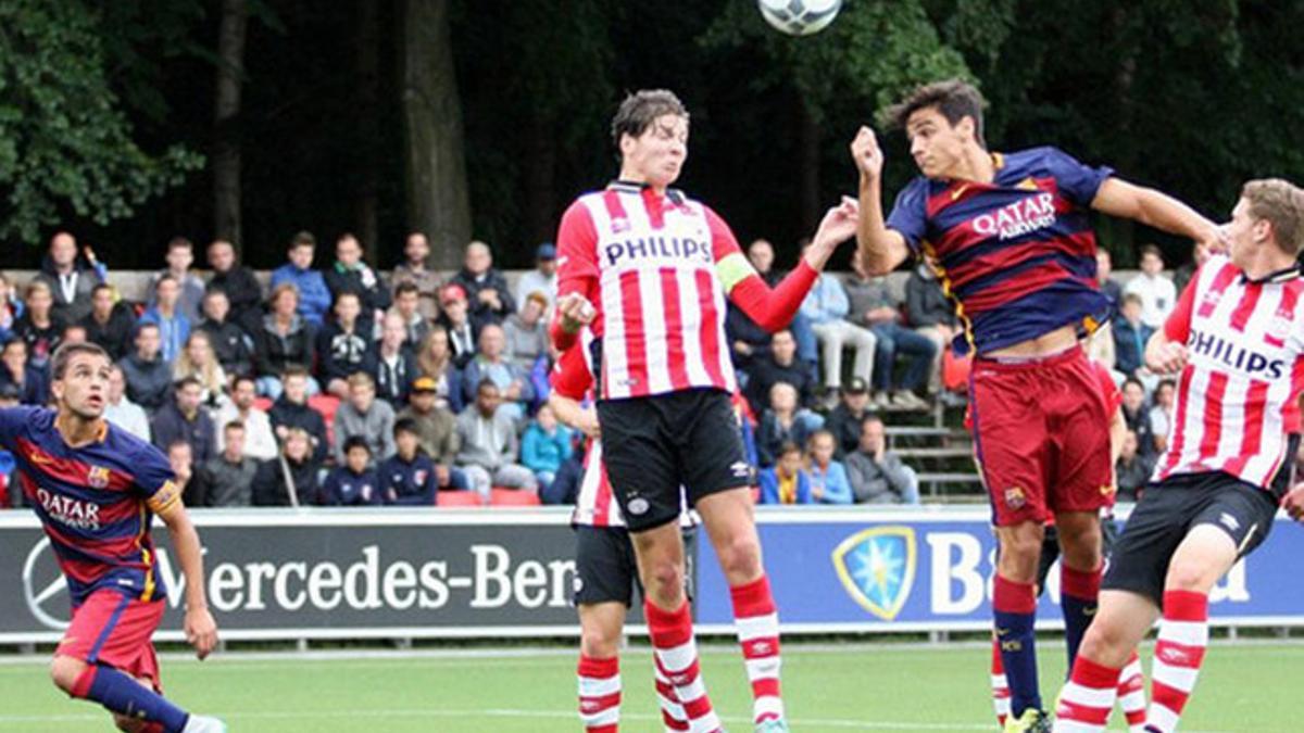 El Juvenil A en un partido de pretemporada ante el PSV