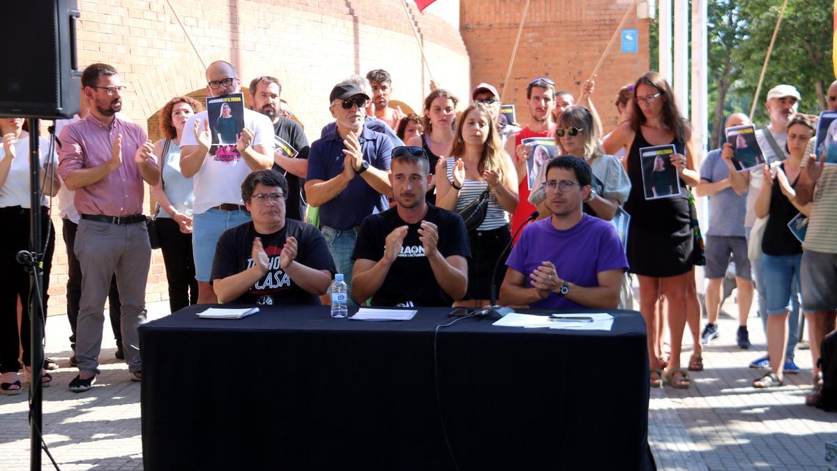 Rueda de prensa tras destaparse la infiltración de una policía en el independentismo de Girona.