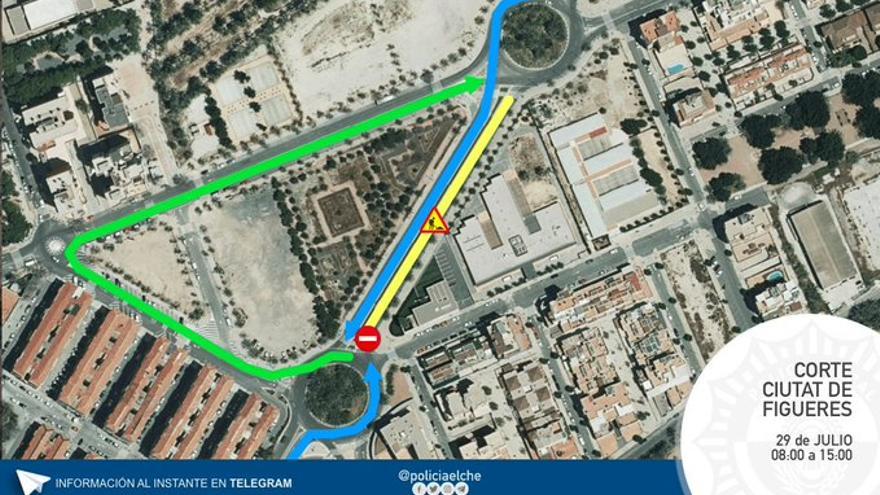 Nuevo corte de tráfico en Elche