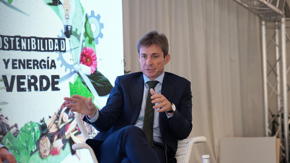 El representante de Iberdrola para la Comunitat Valenciana, Ibán Molina, durante su coloquio en el Ecoforum.