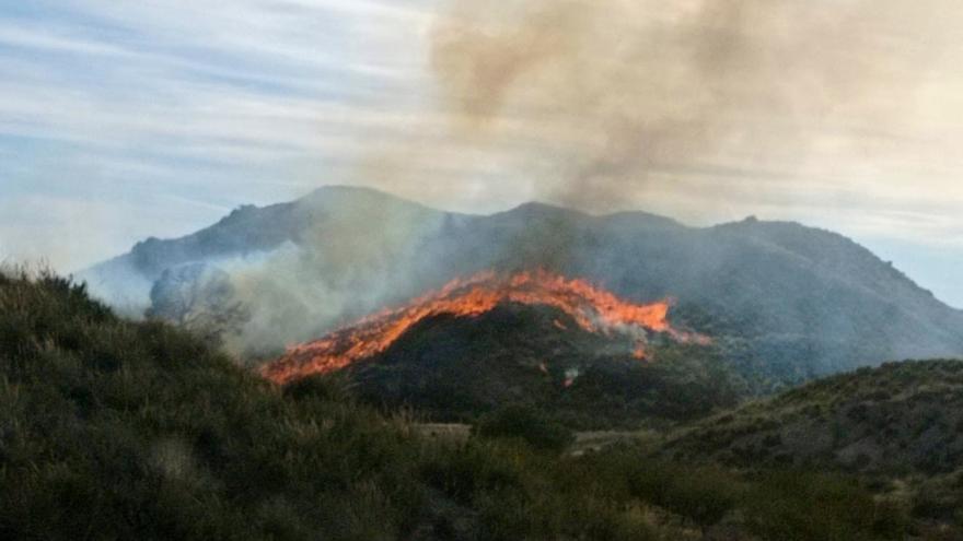 Declarado un incendio entre las pedanías de Zarcilla de Ramos y La Parroquia de Lorca