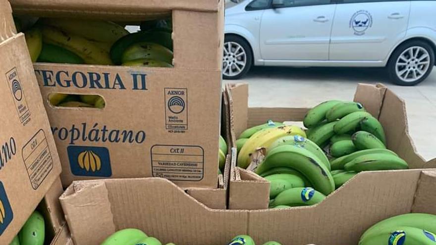 El Banco de Alimentos de Badajoz reparte 6.000 kilos de plátanos de La Palma