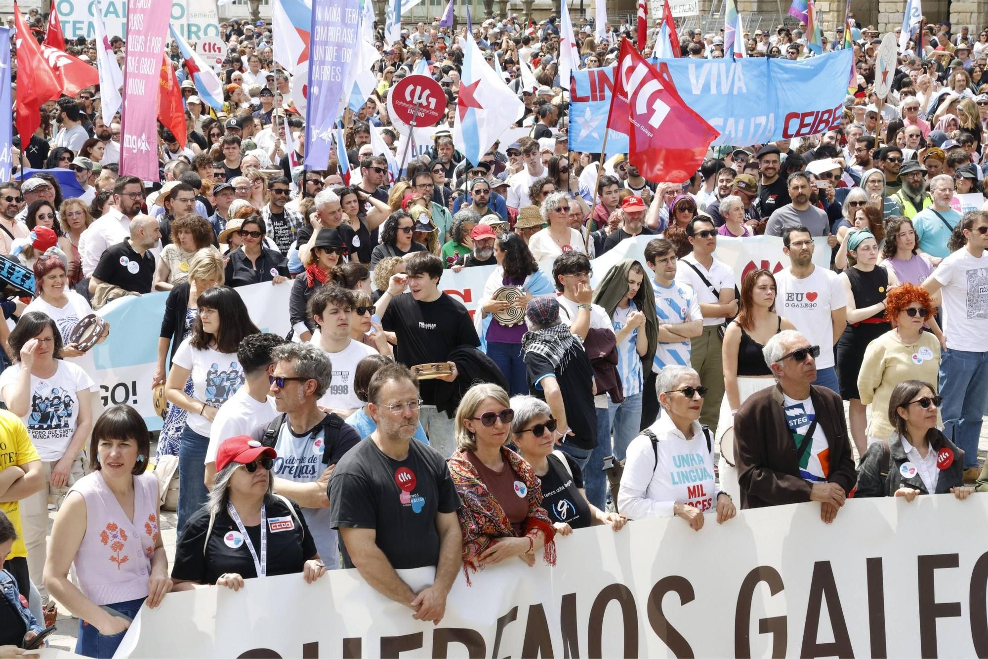 Miles de persoas toman as rúas de Santiago en defensa do galego