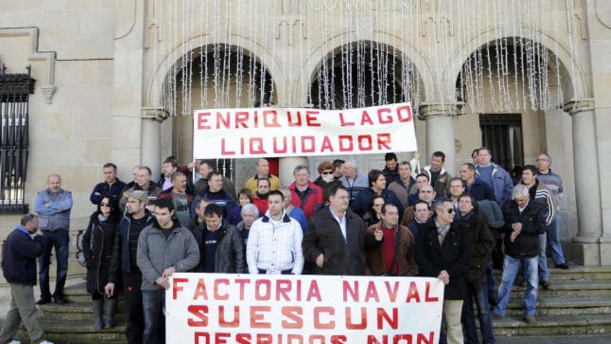 La plantilla de Factoría Naval sale por vez primera a la calle en defensa de sus trabajos