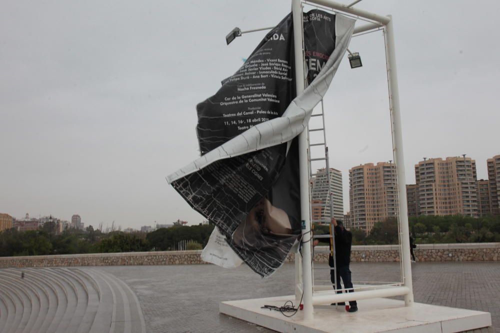 Temporal de lluvia y viento en Valencia