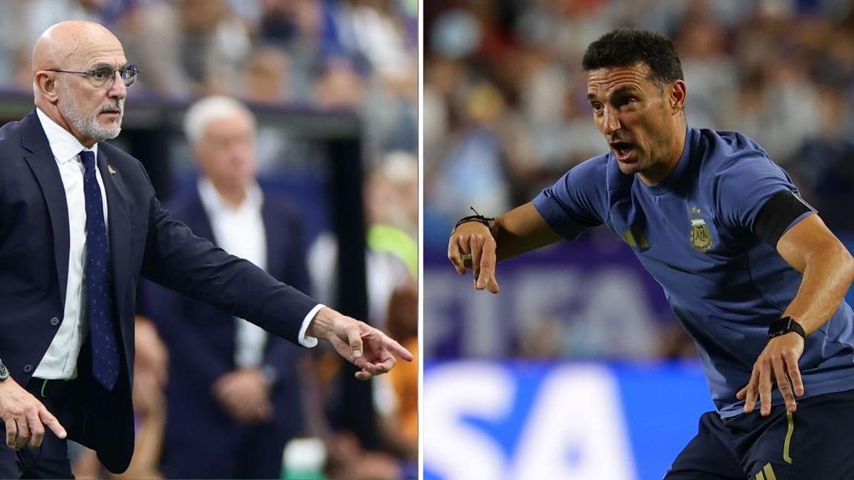 Luis de la Fuente y Lionel Scaloni, seleccionadores de España y Argentina