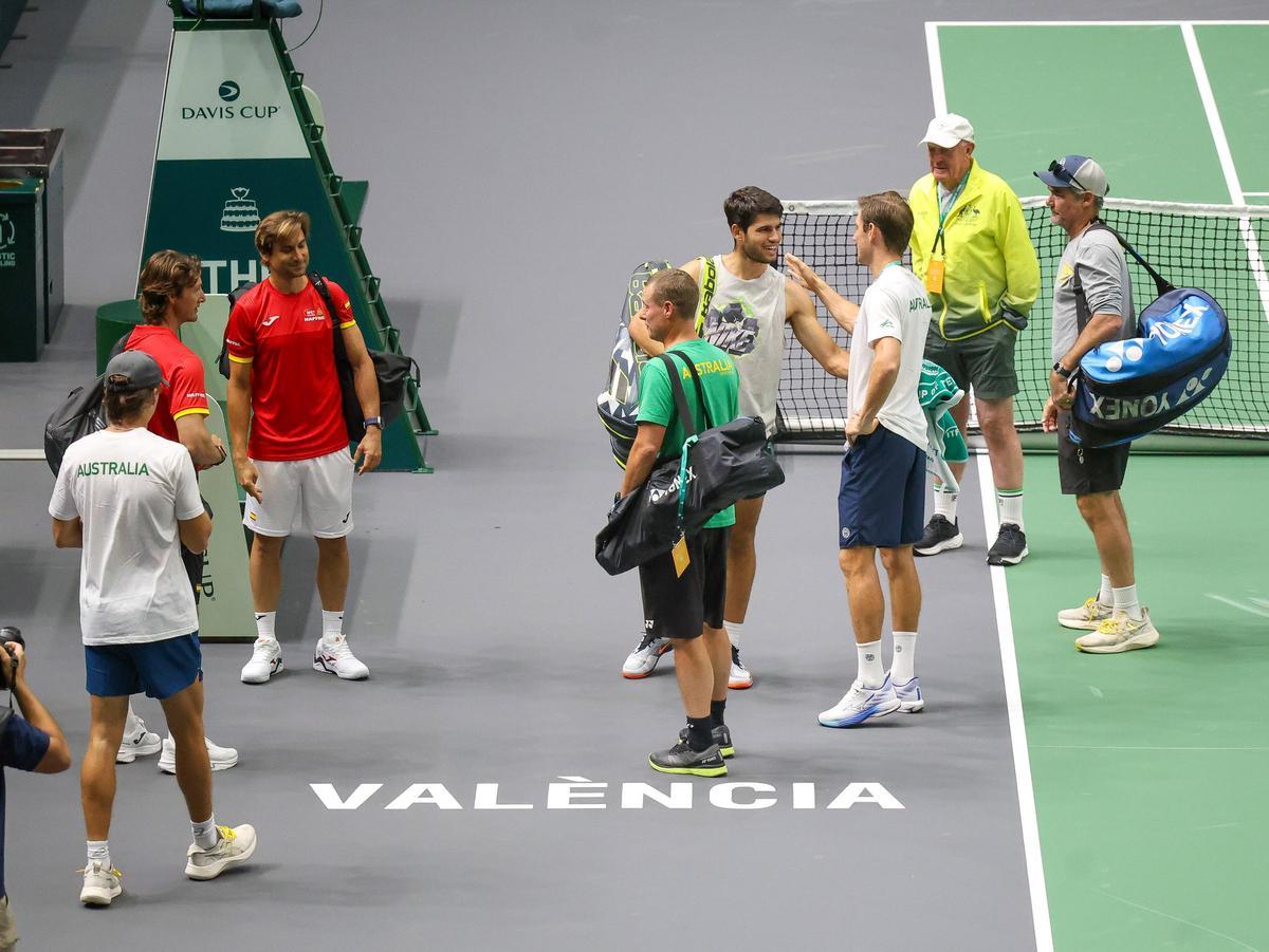 Copa Davis en València: España entrena por segundo día en La Fonteta