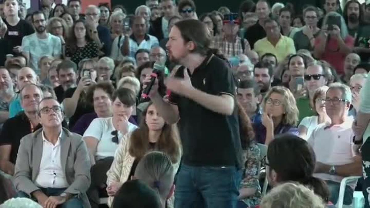 Pablo Iglesias en un mitin en Palma de Mallorca