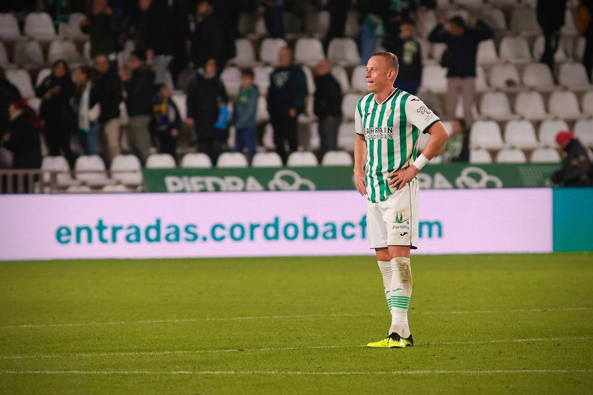 Obolskii, durante el Córdoba CF-Cádiz de este curso en El Arcángel.