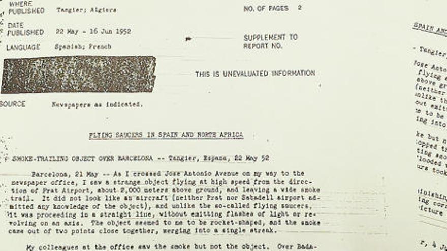 La CIA publica el document secret de l&#039;albirament d&#039;un OVNI a Barcelona