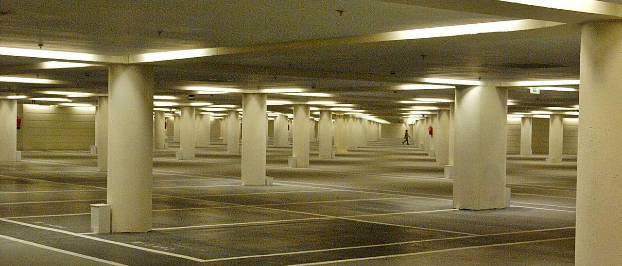 El parking del Calatrava, antes de su inauguración, en 2008. | LNE