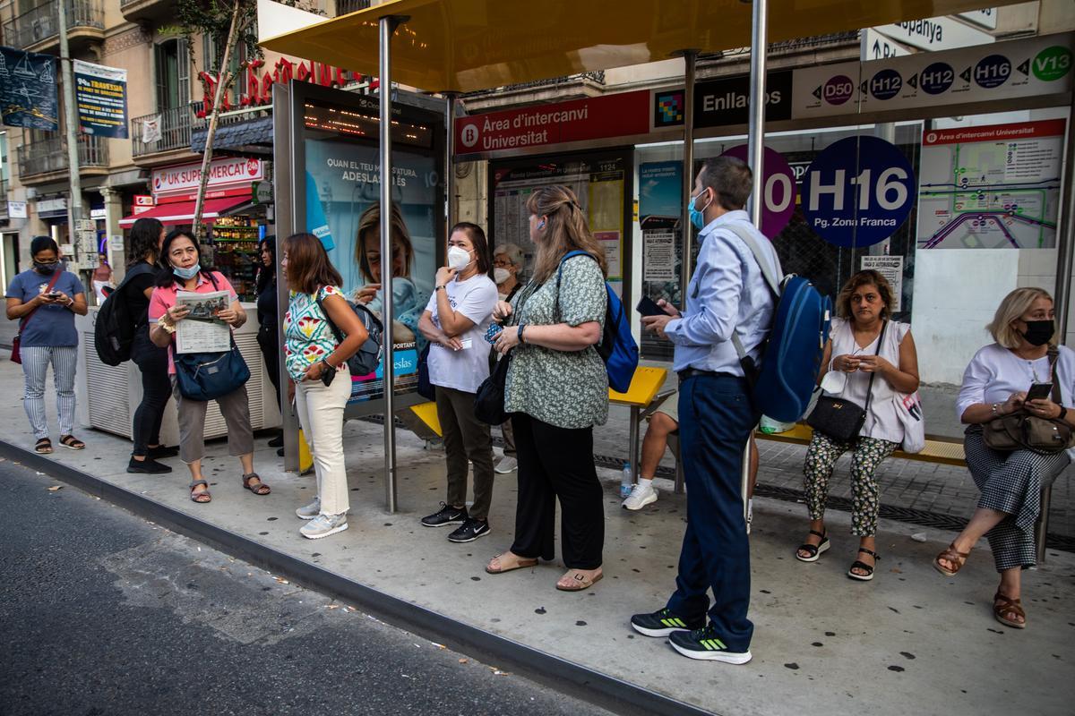 Primer día de huelga de autobuses en Barcelona