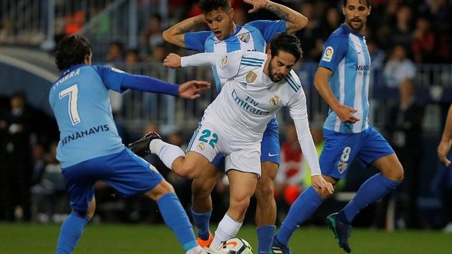 Isco, en La Rosaleda este domingo