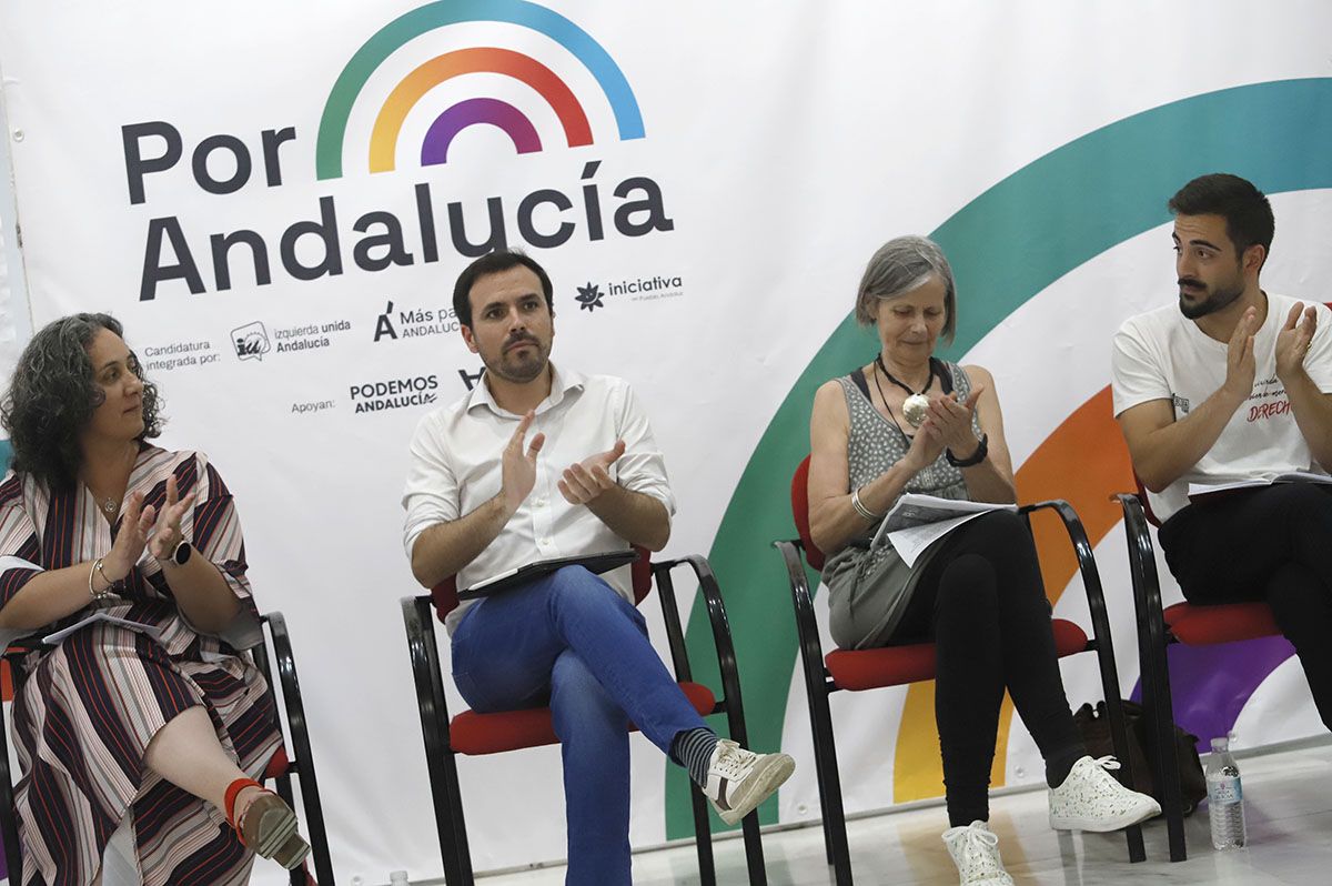 Alberto Garzón en la jornada electoral de Por Andalucía en Córdoba