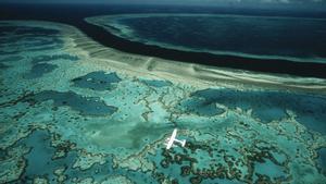 Vista aérea de la Gran Barrera de Coral en Australia.