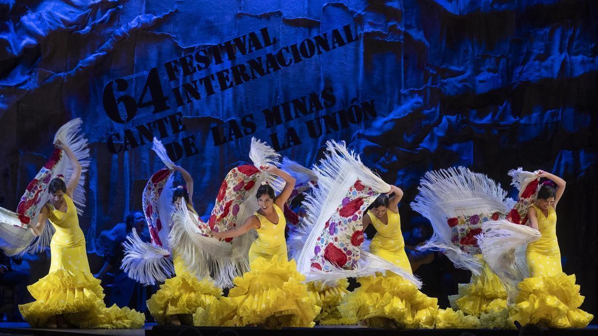 El Ballet Flamenco de Andalucía durante su actuación en el Cante de las Minas 2025.