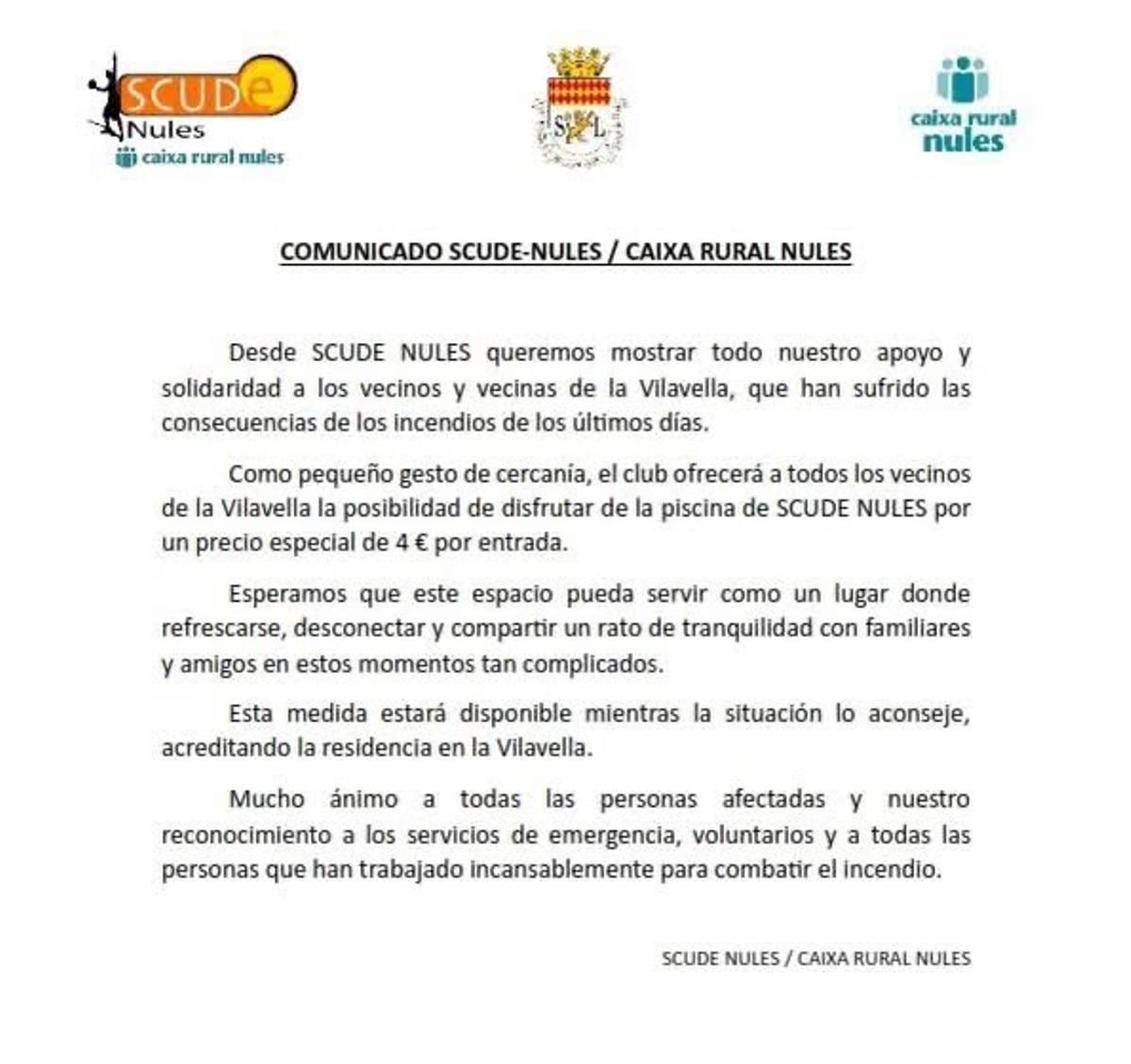 Comunicado de Scude-Nules
