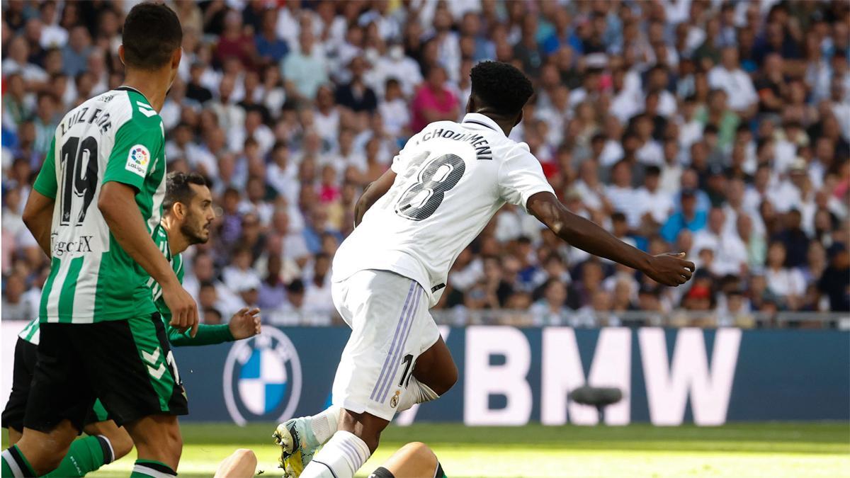 Tchouameni, en el partido del Madrid nate el Betis