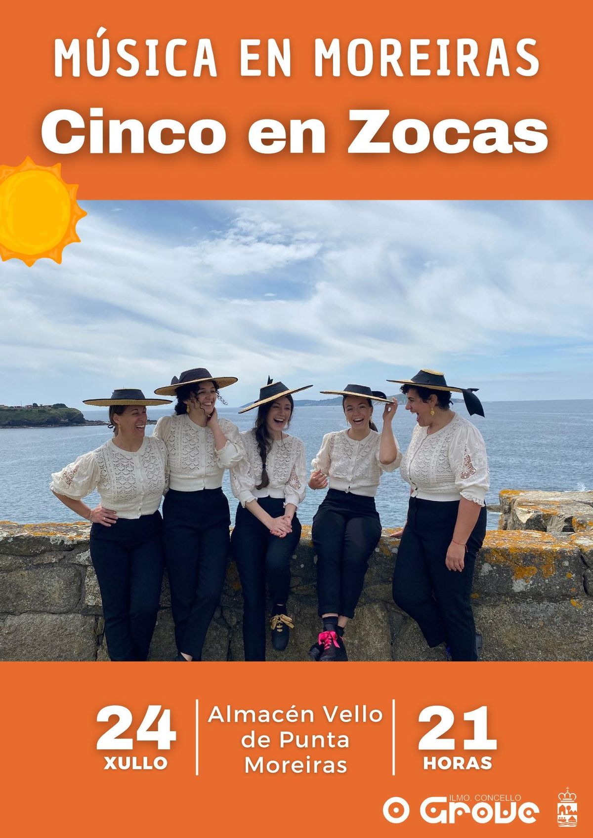El cartel de Cinco en Zocas.