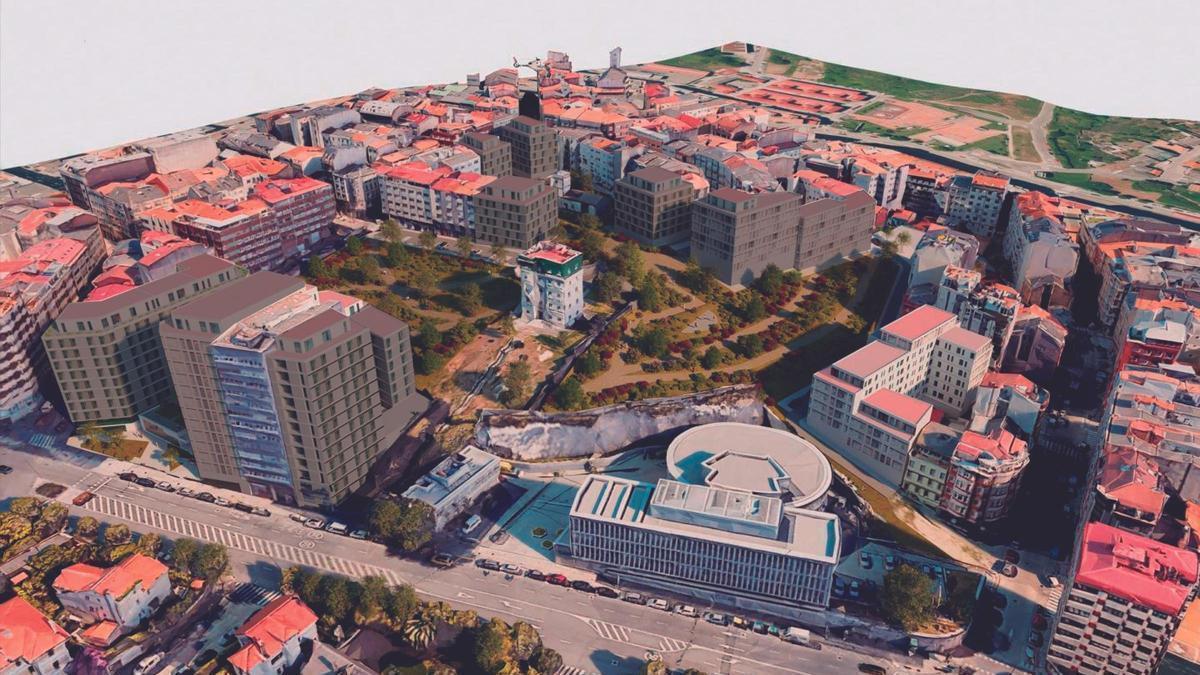 Recreación virtual de cómo quedará la zona del parque del Agra si se lleva a cabo la propuesta