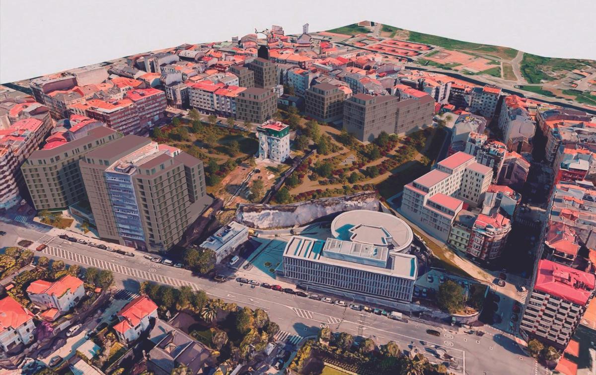 Así quedaría la zona del parque del Agra con los nuevos edificios
