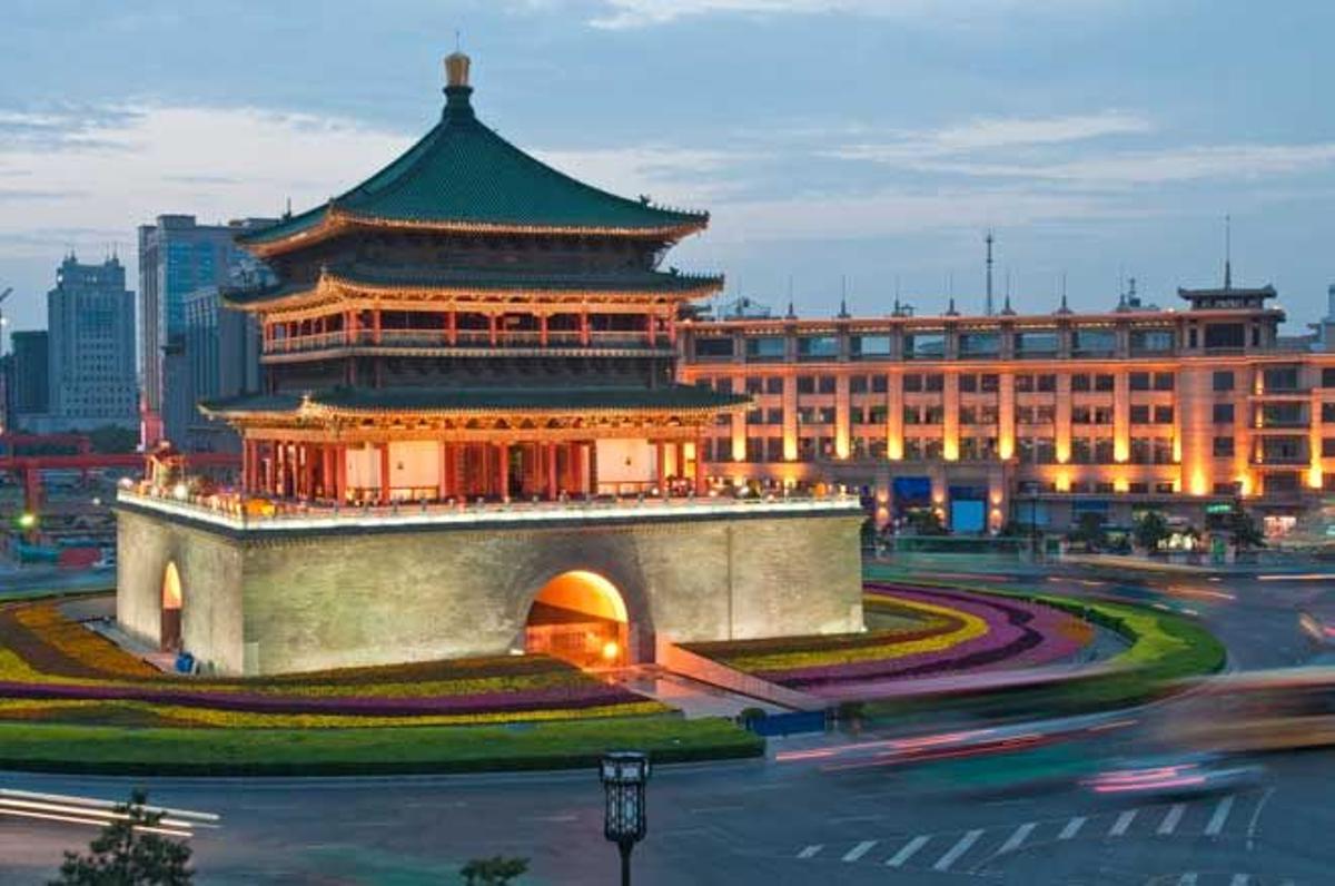 La Torre de la Campana marca el centro geográfico de Xi'an.